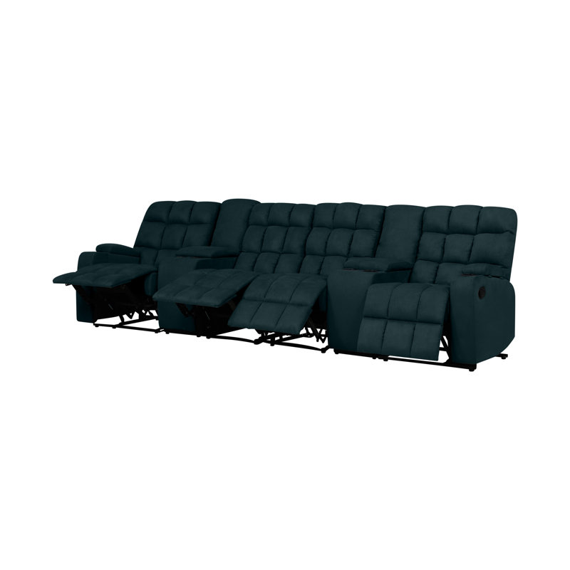 Lark Manor Kropf Upholstered Home Theater Seating with Cup Holder